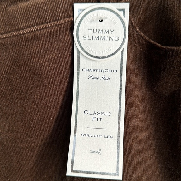 NWT Tummy Slimming Corduroy 5 Pocket Pants Slimming Panels Relaxed Walnut Brown - Picture 3 of 9